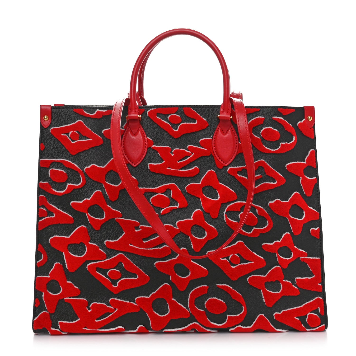 Louis Vuitton X UF Tufted Monogram Onthego GM Black Red 1 of 9
