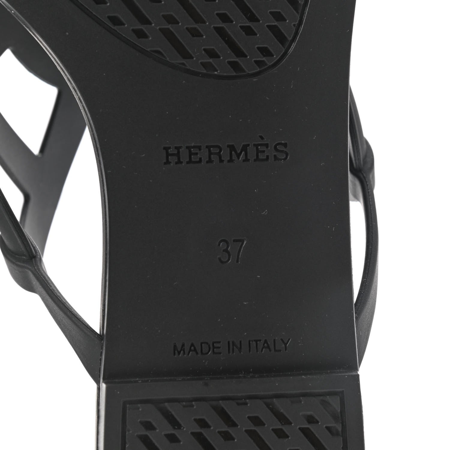 Hermes Rubber Womens Egerie Sandals 37 Black 6 of 8