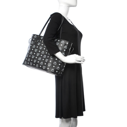 MCM Visetos Medium Reversible Shopper Tote Black 2 of 13