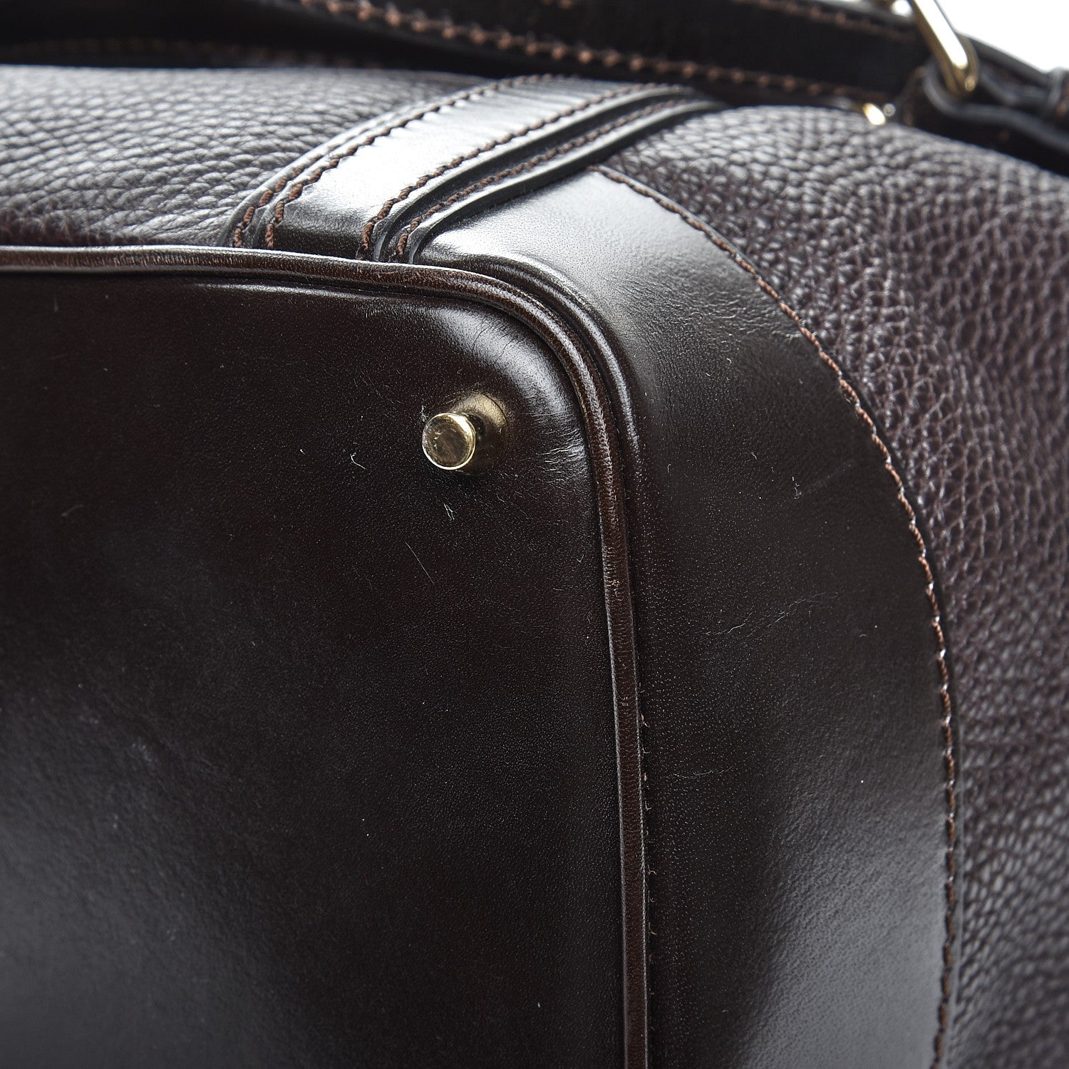 Burberry Grainy Calfskin Cinched Tote Dark Brown 13 of 14