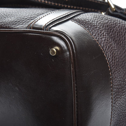 Burberry Grainy Calfskin Cinched Tote Dark Brown 13 of 14