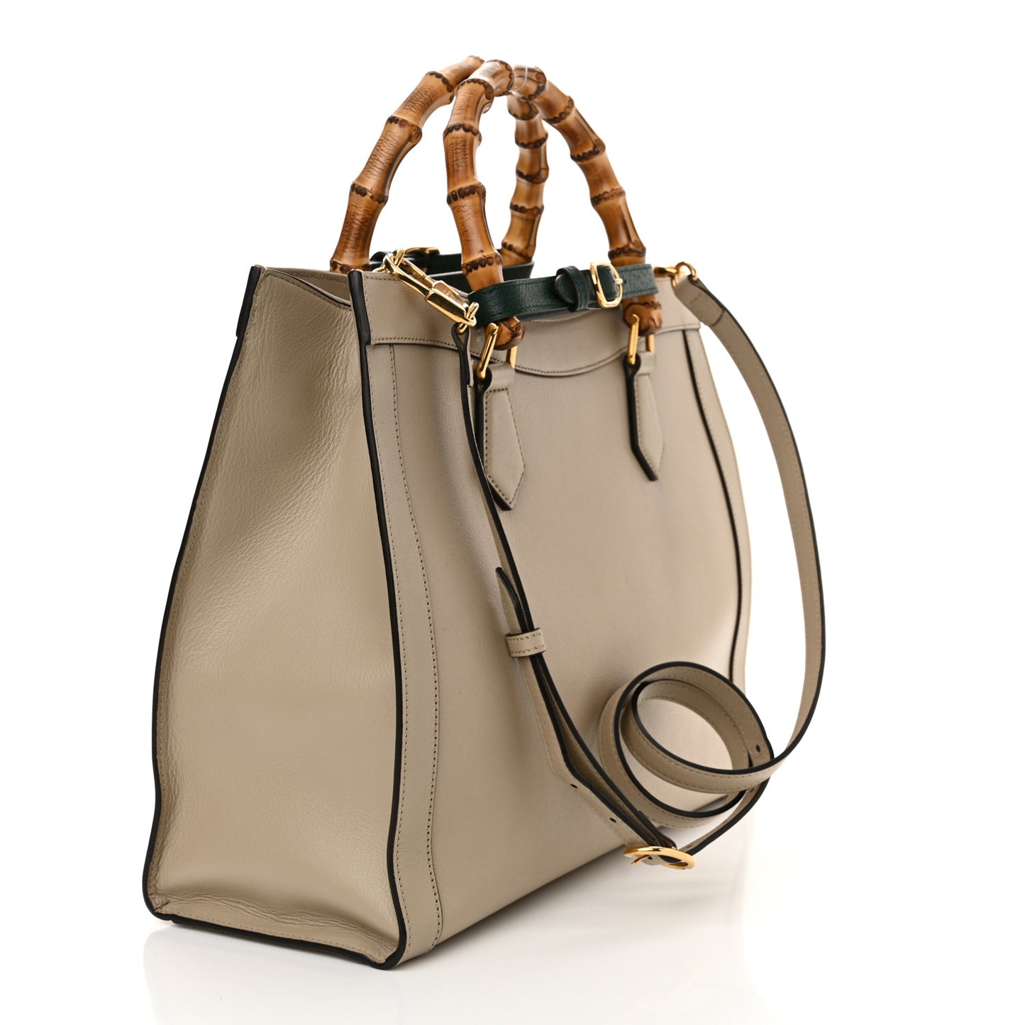 Wonka Grain Calfskin Medium Diana Tote Bag Oatmeal Vintage Green