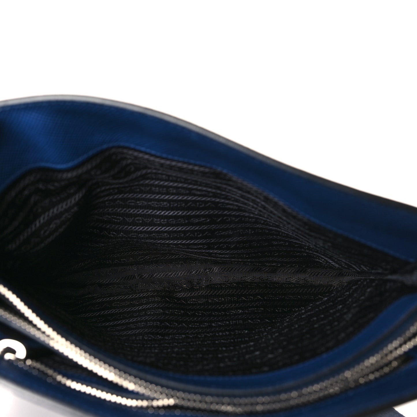 Saffiano Cuir Flat Messenger Bag Bluette