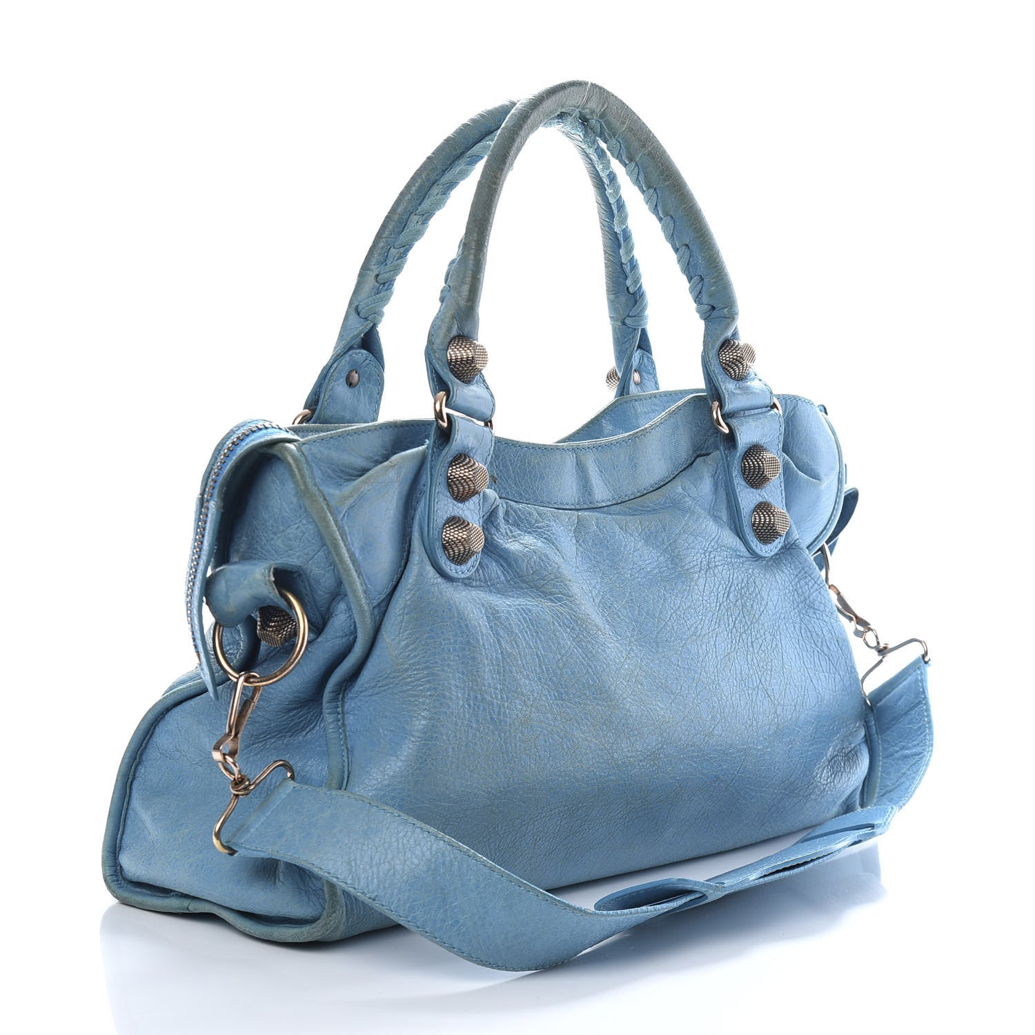 Balenciaga Agneau Giant 21 Silver Hardware City Bleu Paon 3 of 10