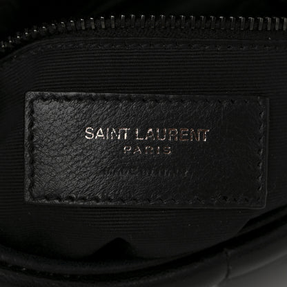 Saint Laurent Lambskin Quilted Toy Loulou Puffer Monogram Monochrome Chain Satchel Black 6 of 12