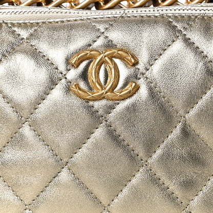 Chanel Metallic Lambskin Quilted Mini Bowling Bag Gold 8 of 10