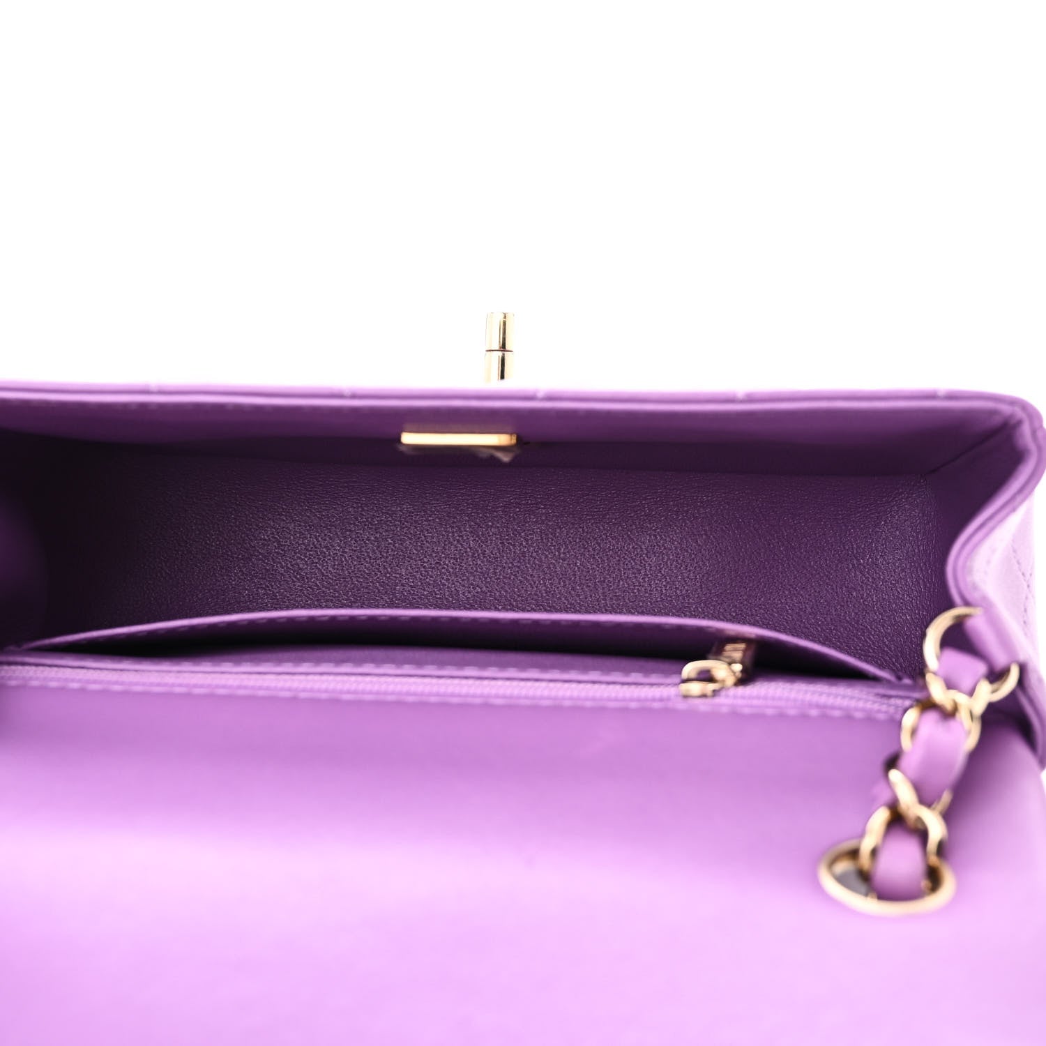 Chanel Lambskin Quilted Mini Rectangular Flap Purple 5 of 10