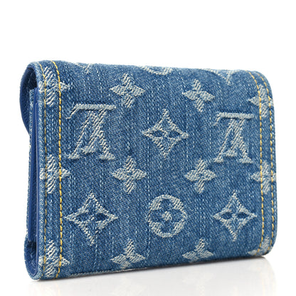 Louis Vuitton Denim Amelia Compact Wallet Blue 3 of 8