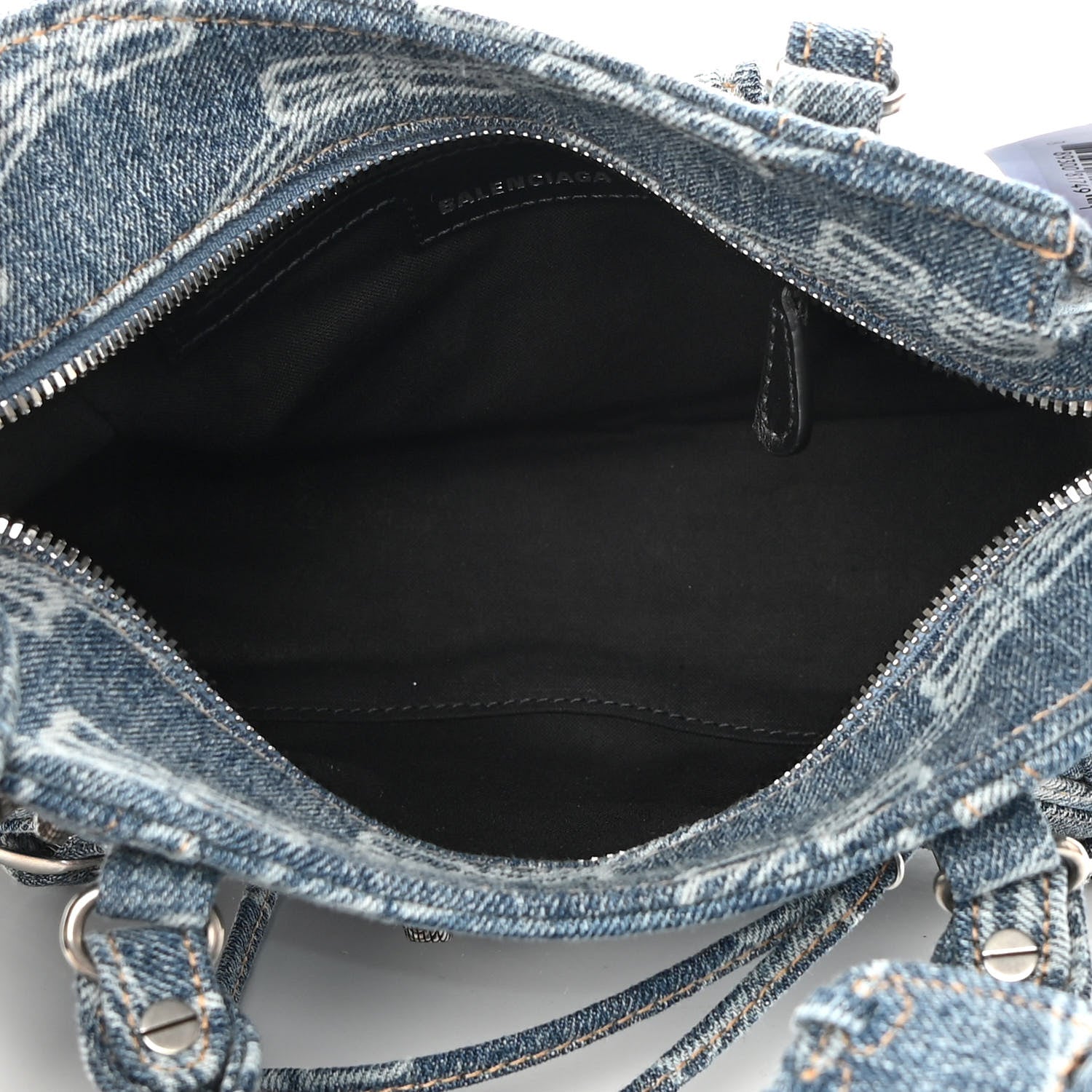Balenciaga Denim BB Monogram Neo Cagole Handbag XS Blue 5 of 10