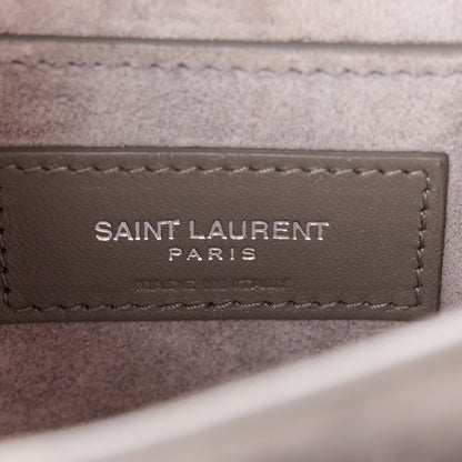 Saint Laurent Calfskin Crocodile Embossed Medium Monogram Sunset Fog 6 of 12