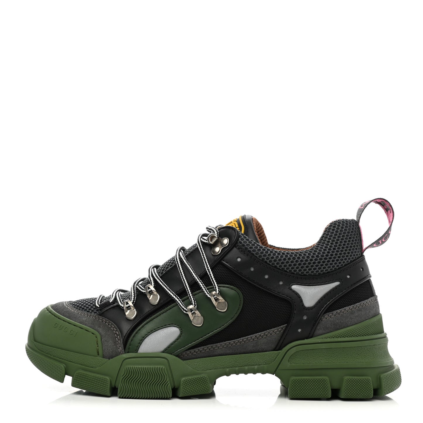 X SEGA Mesh Suede Calfskin Mens Flashtrek Sneakers 8 Loess Black Olive Green
