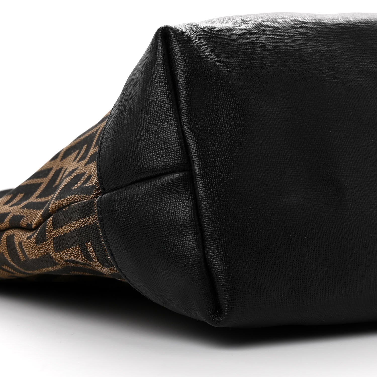 Fendi Zucca Vitello Elite Medium Roll Tote Tobacco Black 9 of 15