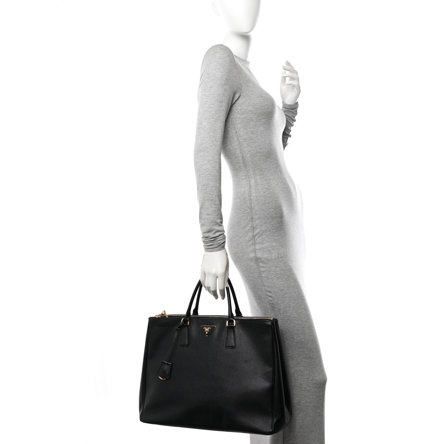 Prada Saffiano Lux Extra Large Galleria Double Zip Tote Black 2 of 12