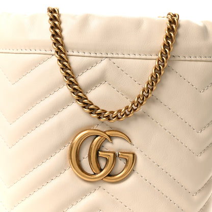 Gucci Calfskin Matelasse Mini GG Marmont 2.0 Bucket Bag White 7 of 9