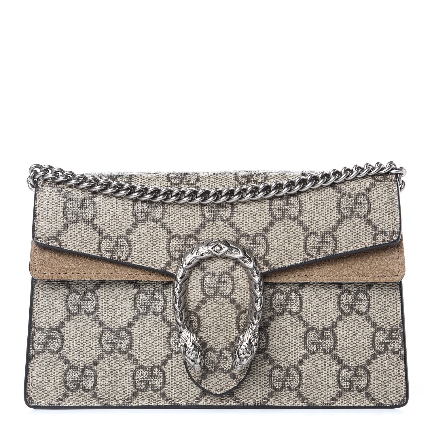 Gucci GG Supreme Monogram Super Mini Dionysus Shoulder Bag Taupe 1 of 9