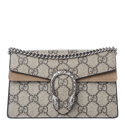 Gucci GG Supreme Monogram Super Mini Dionysus Shoulder Bag Taupe 1 of 9