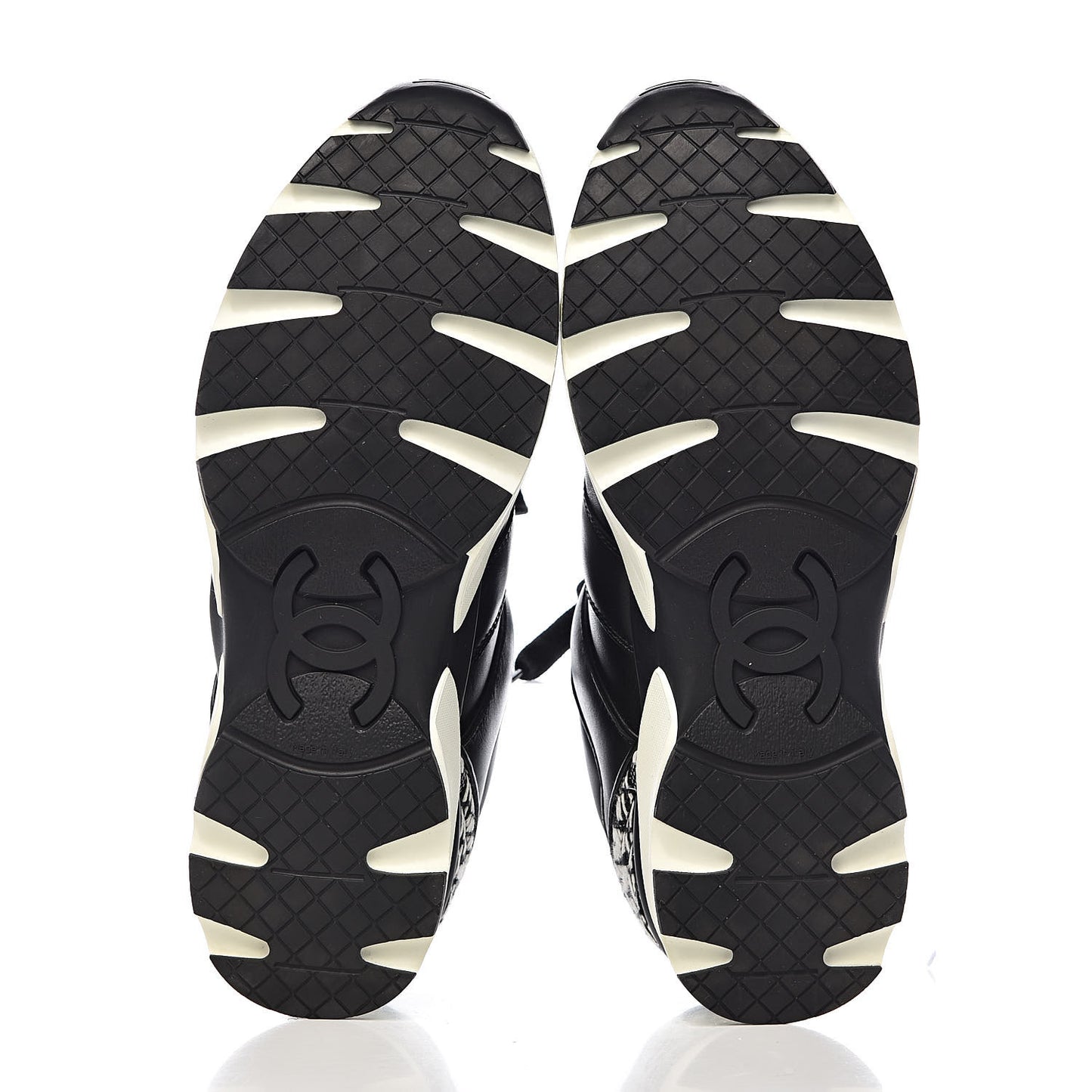 Calfskin Tweed CC Sneakers 38 Black White