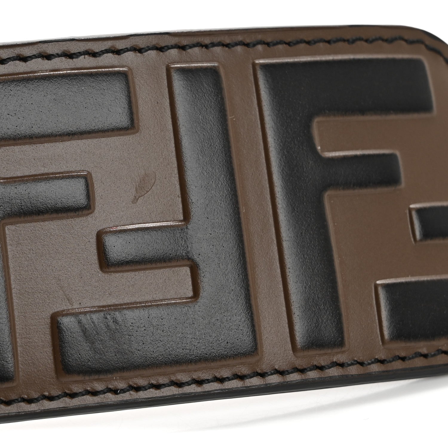 Fendi Vitello Century Bi-Color FF 1974 Embossed Strap You Maya Black 6 of 6