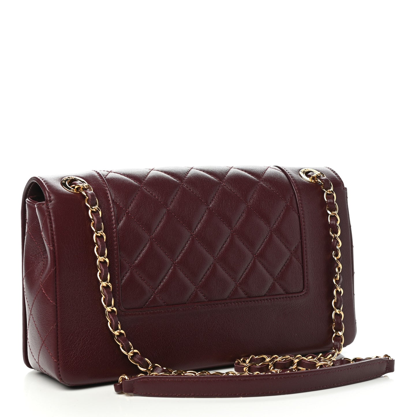 Sheepskin Quilted Vintage Mademoiselle Flap Dark Red