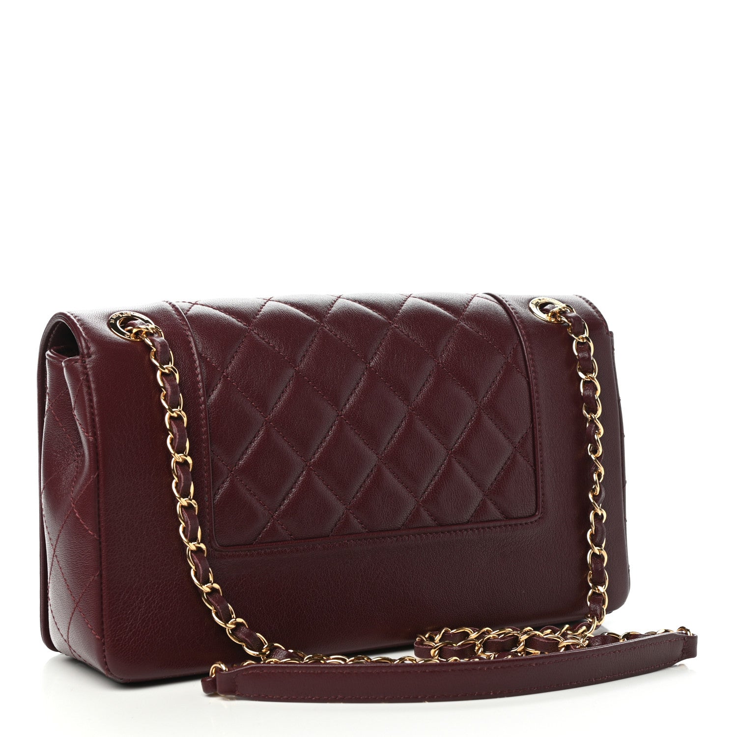 Chanel Sheepskin Quilted Vintage Mademoiselle Flap Dark Red 3 of 11