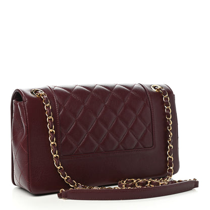 Chanel Sheepskin Quilted Vintage Mademoiselle Flap Dark Red 3 of 11