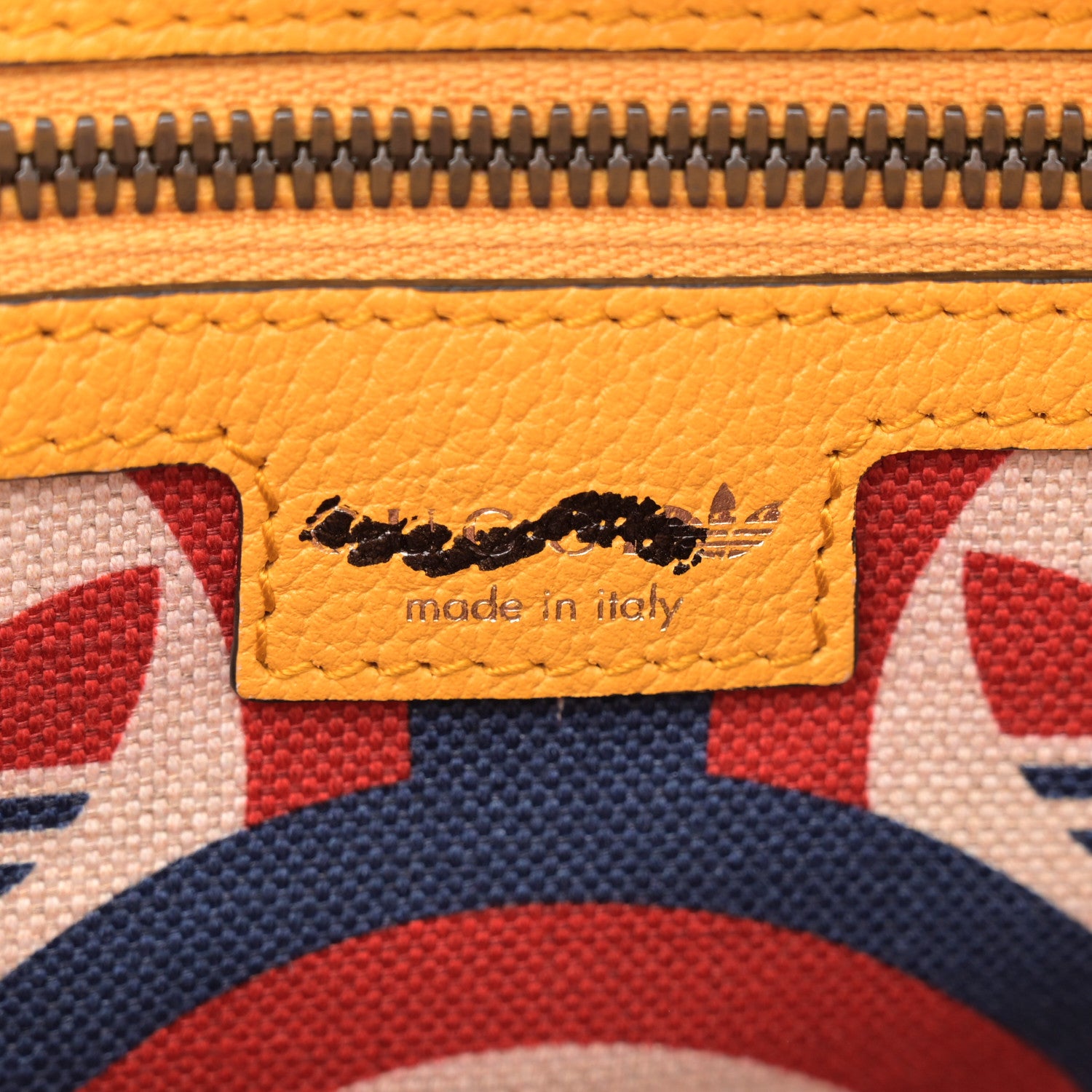 Gucci X ADIDAS Textured Dollar Calfskin Web Trefoil Logo Embossed Mini Bowling Bag Crop Black 6 of 11