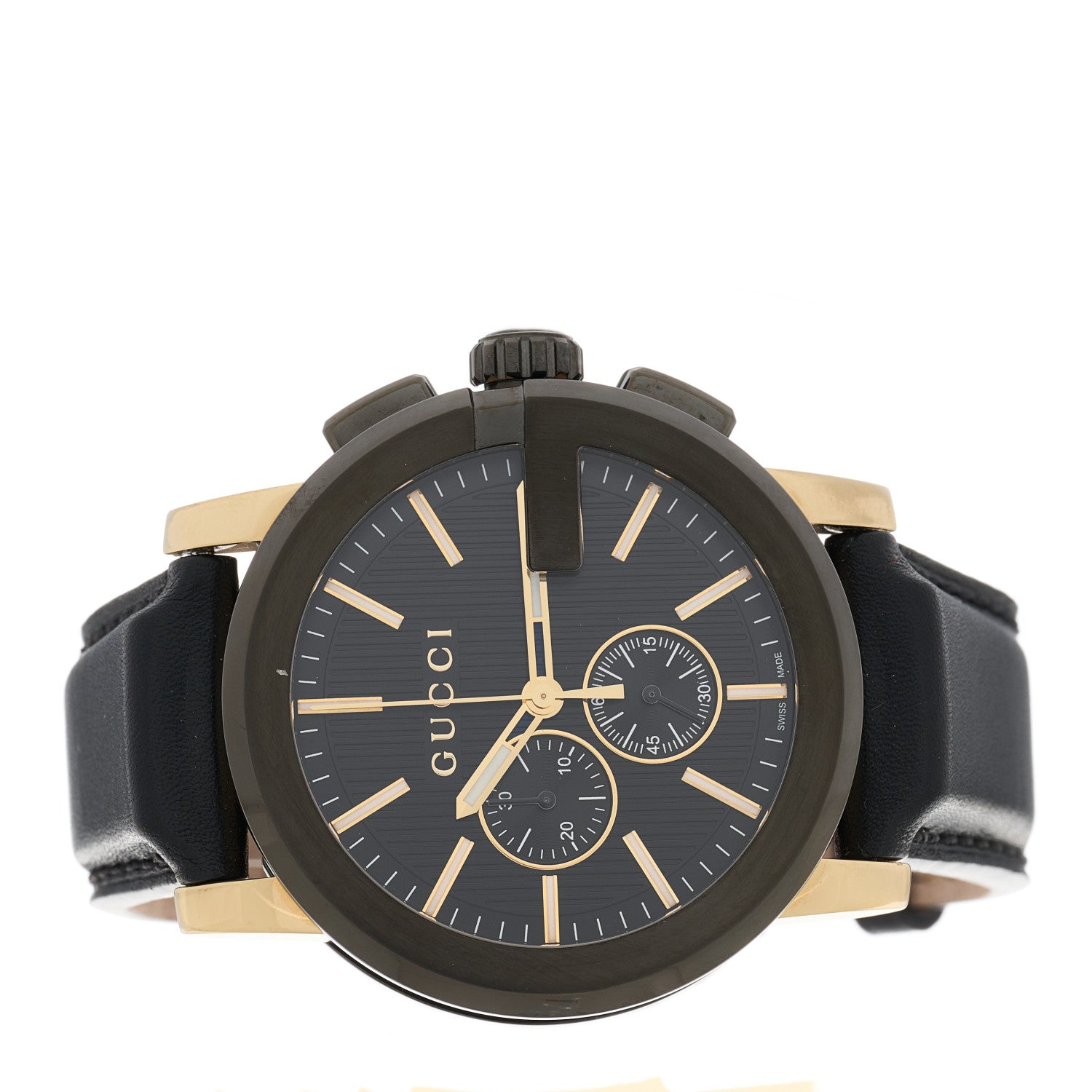 Gucci PVD Stainless Steel Calfskin 44mm G-Chrono Quartz Watch Black 2 of 5