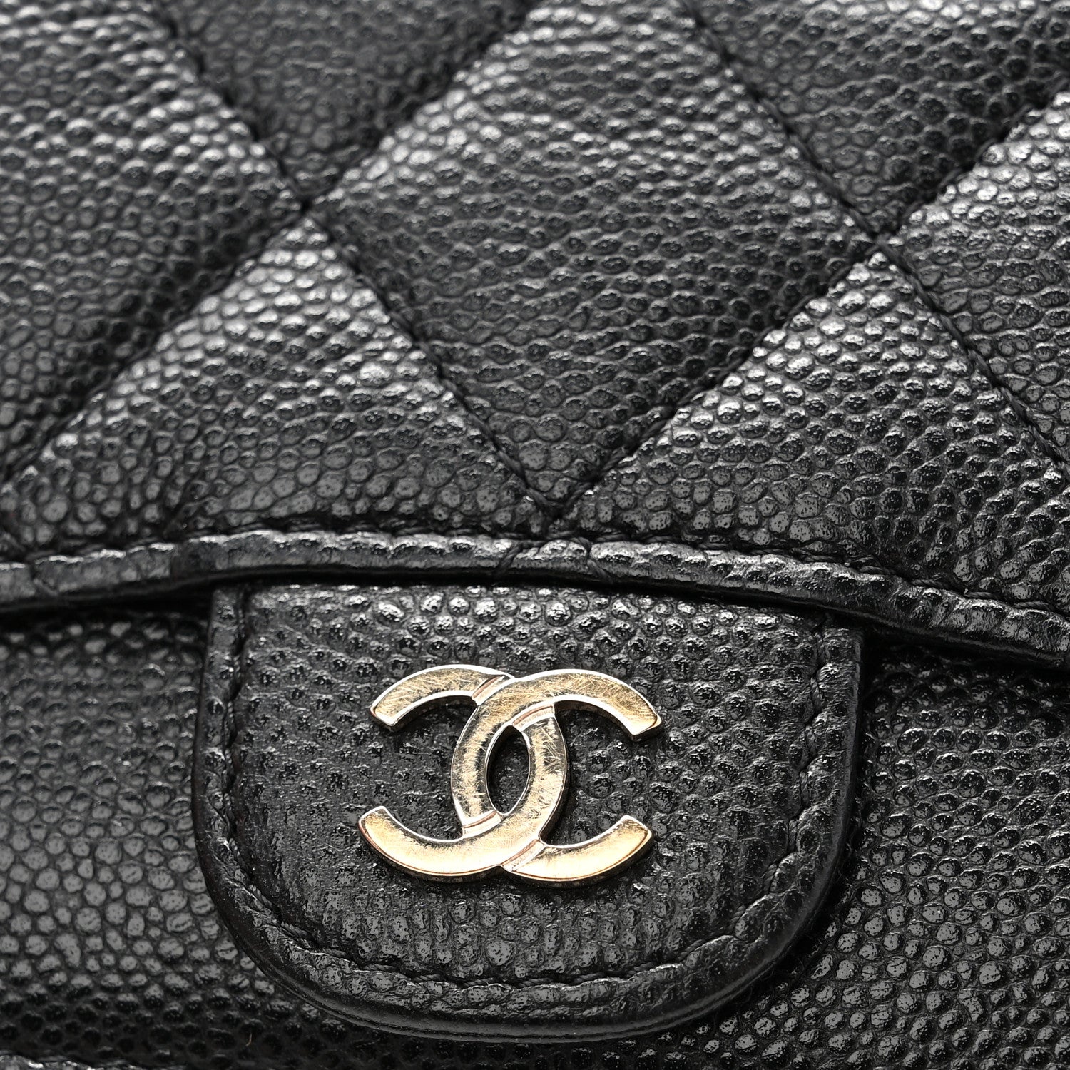 Chanel Caviar Quilted Flap Zip Card Holder Black 8 of 11