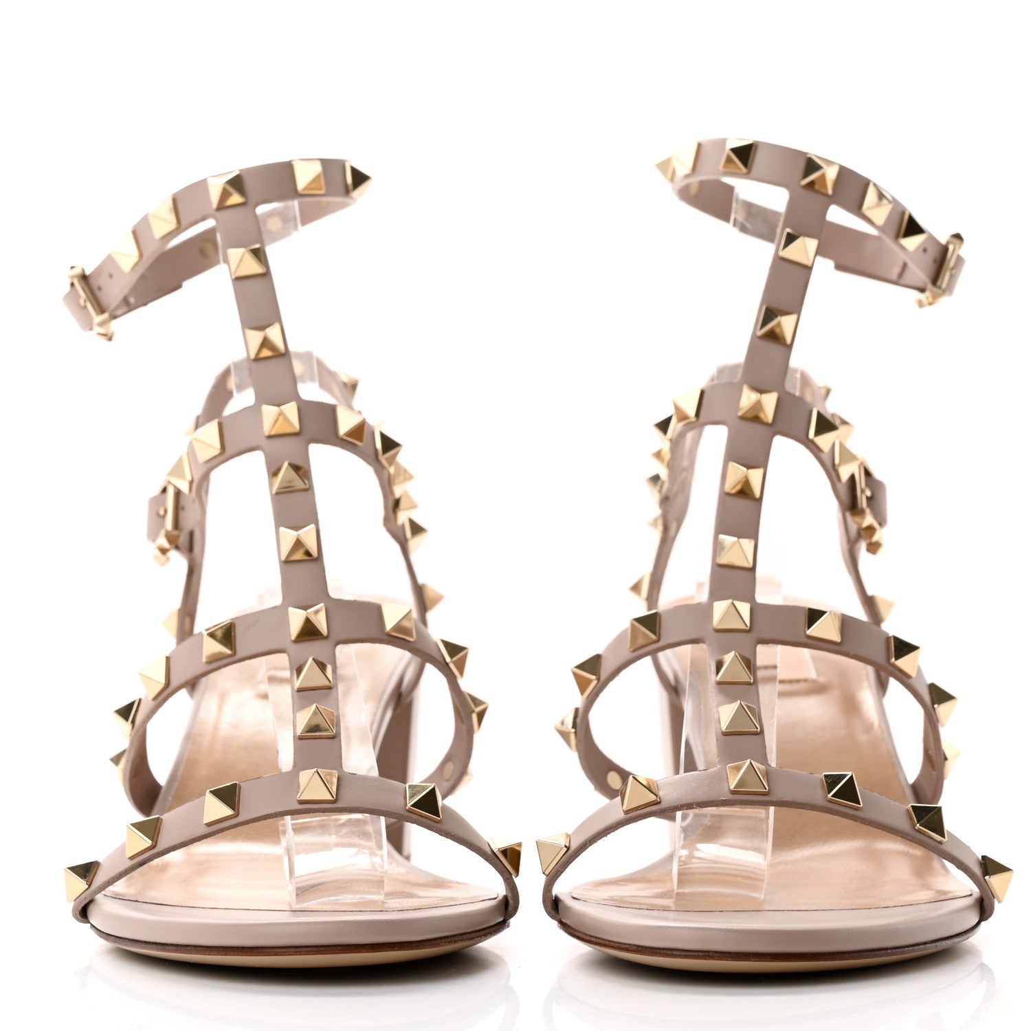 Valentino Garavani Calfskin Rockstud 60mm City Sandals 40 Poudre 2 of 12
