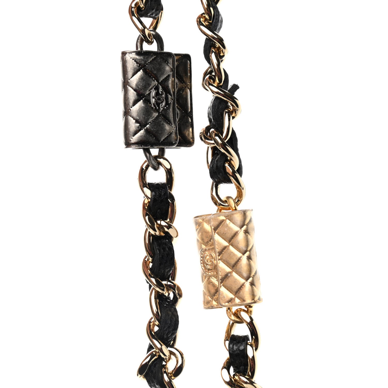 Chanel Caviar Quilted Wallet With Charms On Chain WOC Black 10 of 10