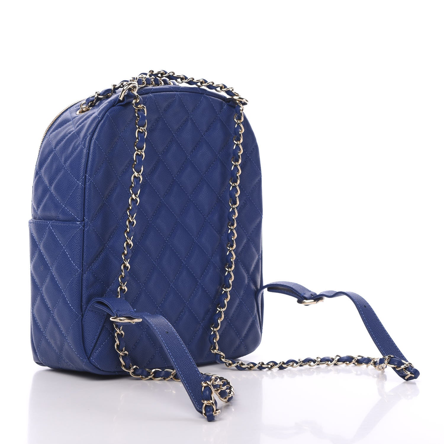 Chanel Caviar Quilted Large CC Day Backpack Blue 2 of 13
