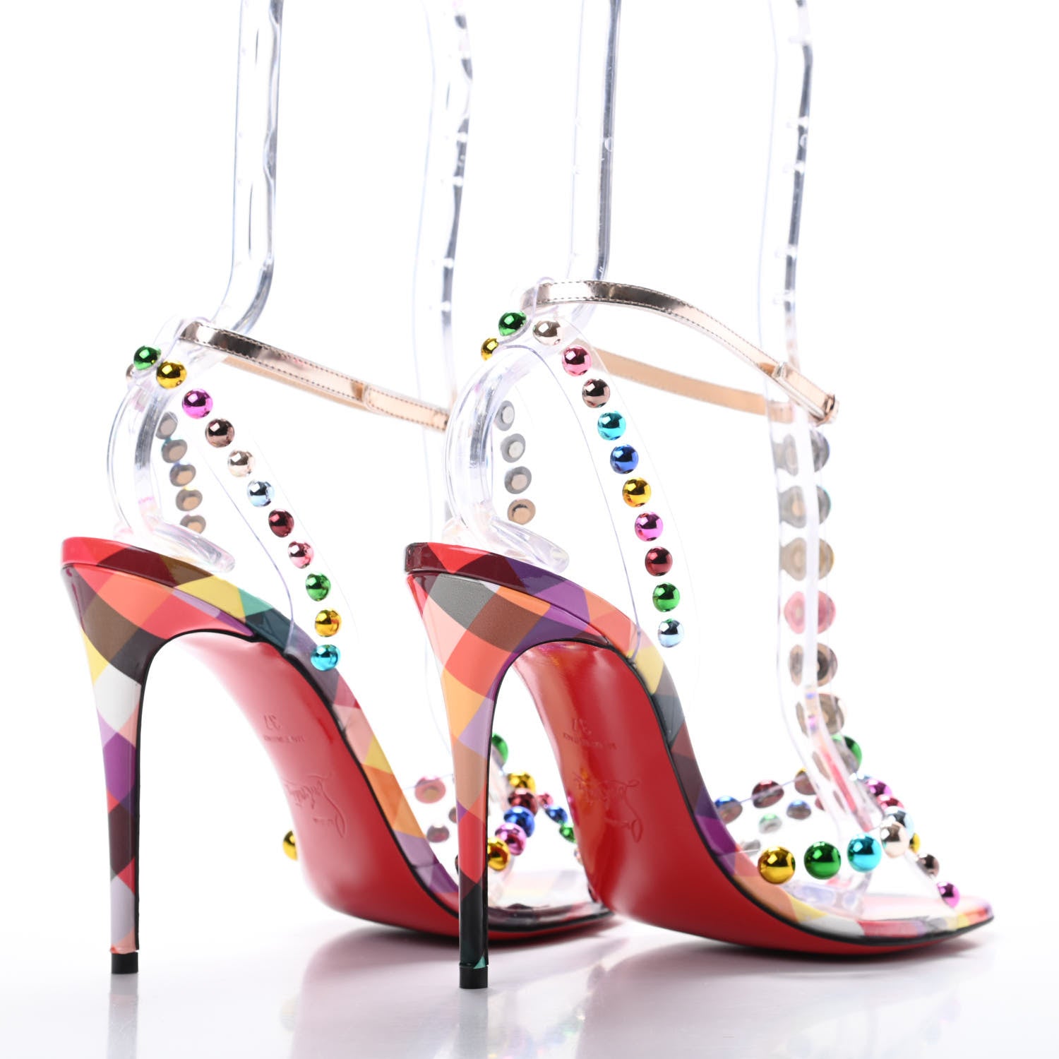 Christian Louboutin Patent PVC Faridaravie 100 Sandals 37 Multicolor 4 of 7