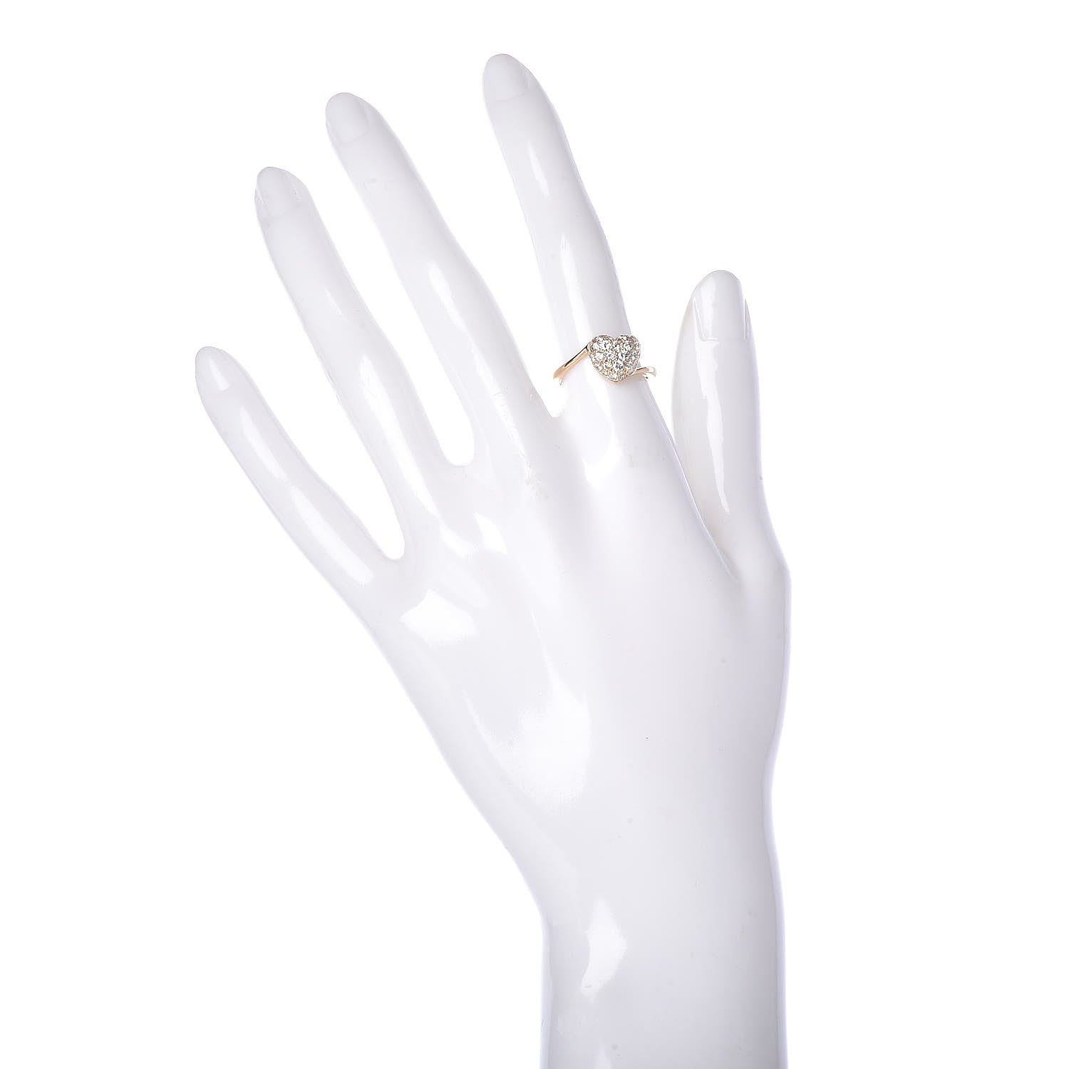 Cartier 18K Yellow Gold Diamond Heart Ring 51 5.75 2 of 6