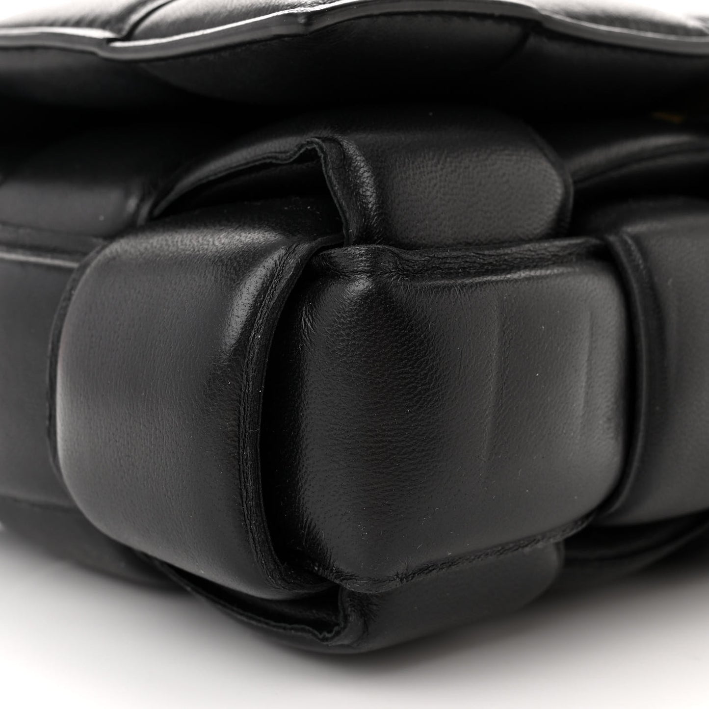 Nappa Maxi Intreccio Padded Cassette Crossbody Bag Black