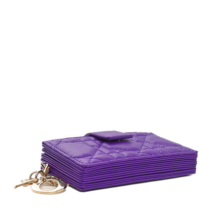 Christian Dior Lambskin Cannage Lady Dior Jasmine 5-Gusset Card Holder Purple Jamu 4 of 7