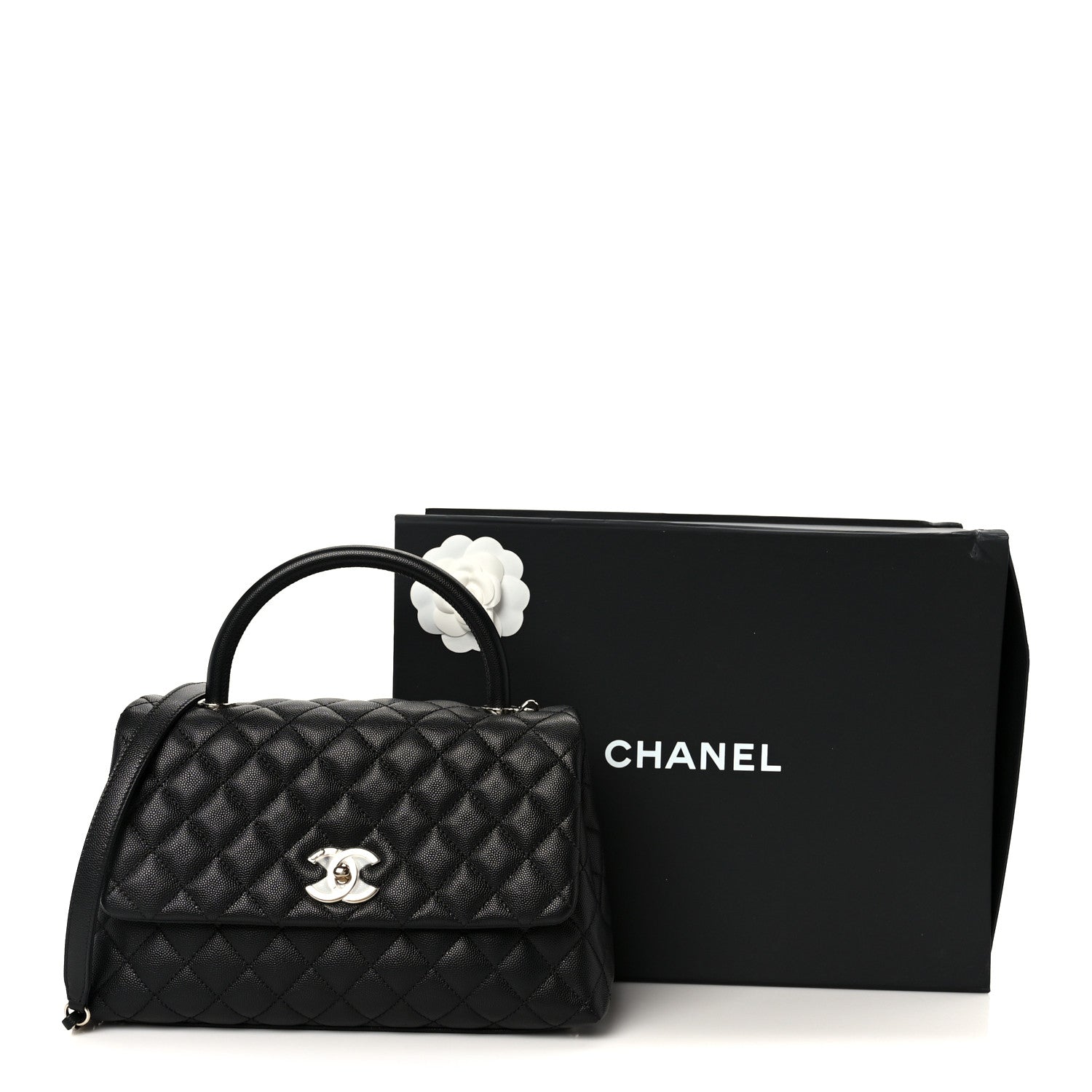 Chanel Caviar Quilted Small Coco Handle Flap Black 12 of 12