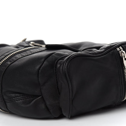 Alexander Wang Lambskin Marti Backpack Bag Washed Black Rhodium Hardware 8 of 9
