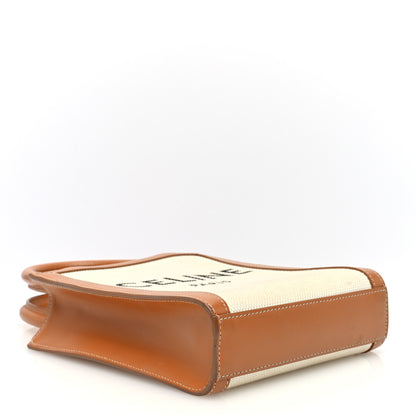 Celine Canvas Calfskin Mini Vertical Cabas Natural Tan 4 of 9