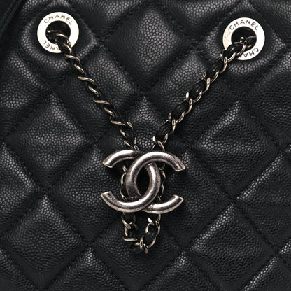 Chanel Caviar Quilted Small CC Bucket Bag Black 7 of 14