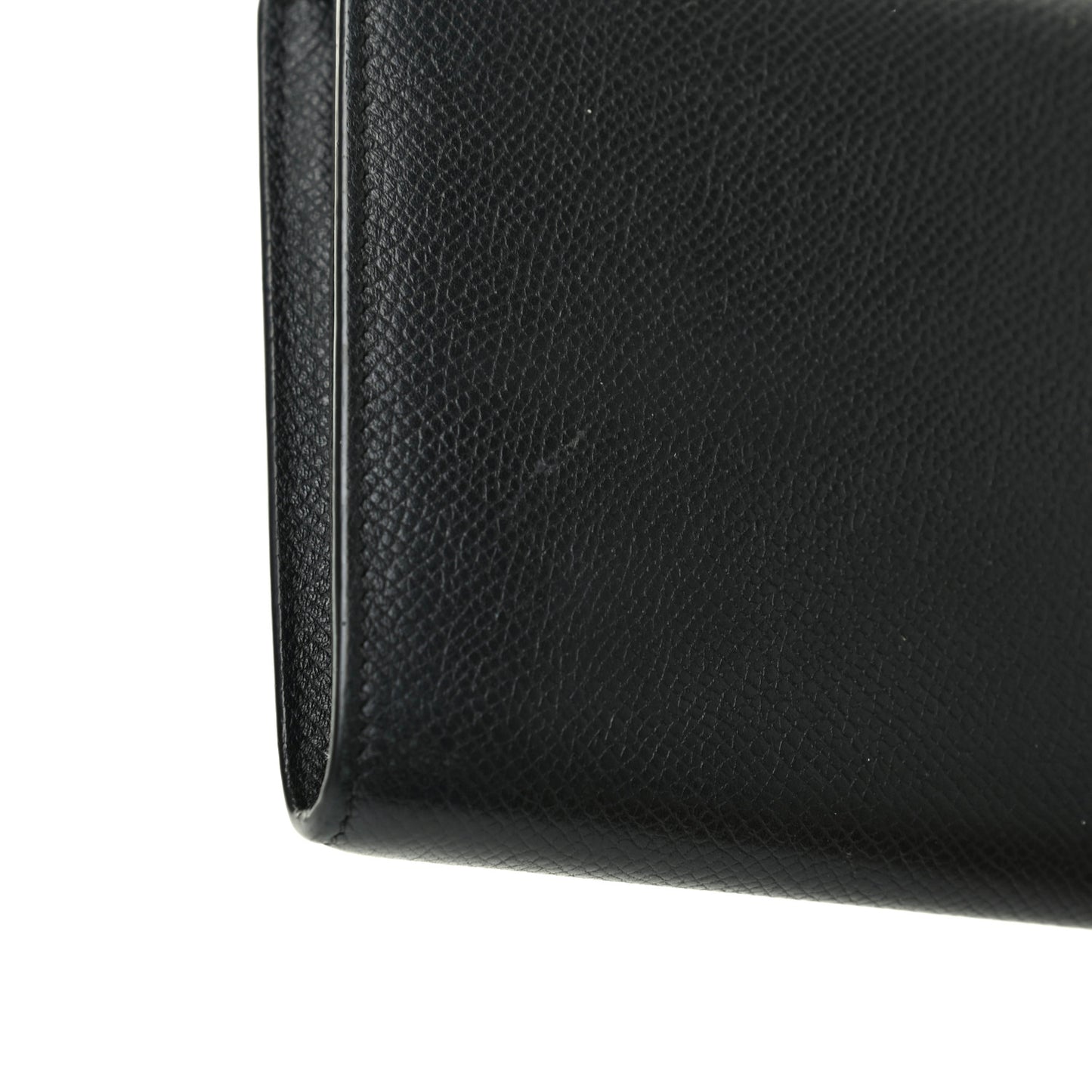 Grained Calfskin Large Trotteur Multifunction Flap Wallet Black