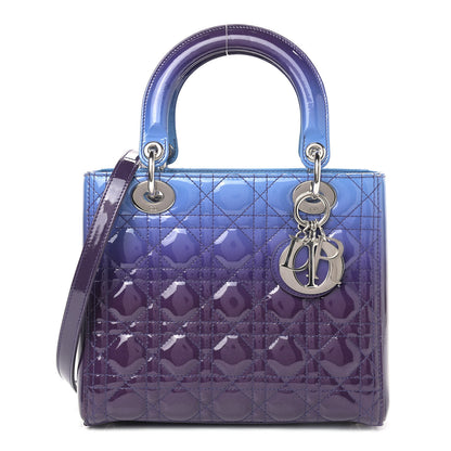 Christian Dior Patent Gradient Medium Lady Dior Purple Blue 1 of 14