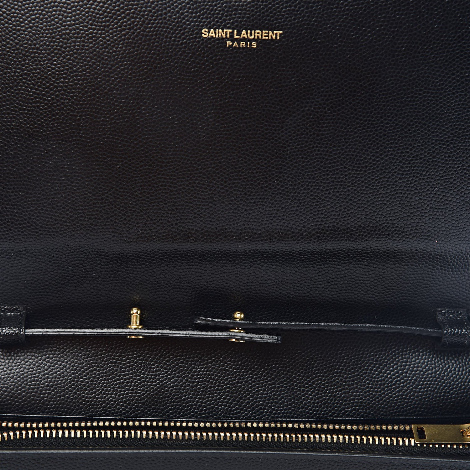 Saint Laurent Grain De Poudre Monogram Chain Wallet Black 9 of 12