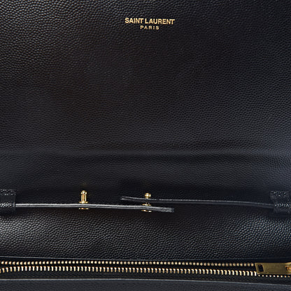Saint Laurent Grain De Poudre Monogram Chain Wallet Black 9 of 12