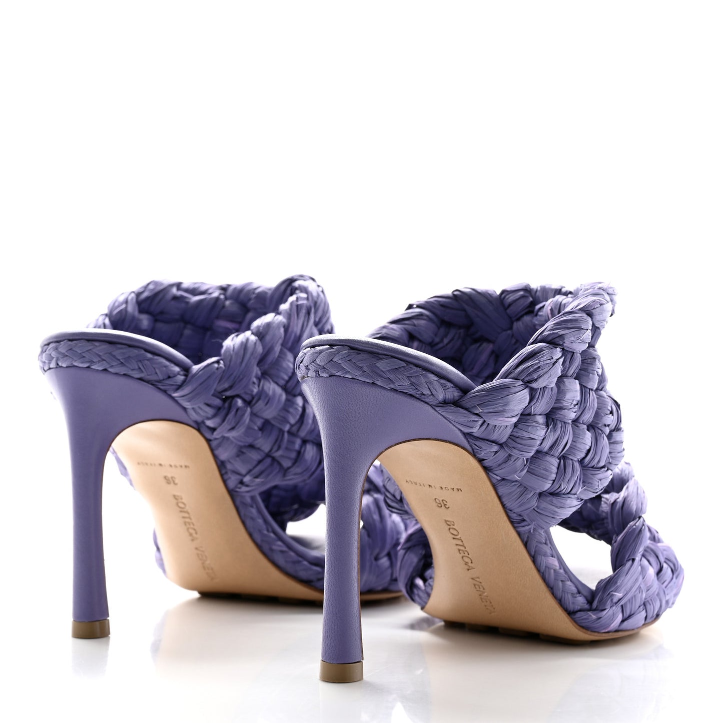 Raffia Twisted Intrecciato Stretch The Board Sandals 36 Lavender