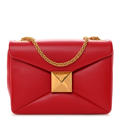 Valentino Garavani Nappa One Stud Chain Clutch Rouge Pur 1 of 10
