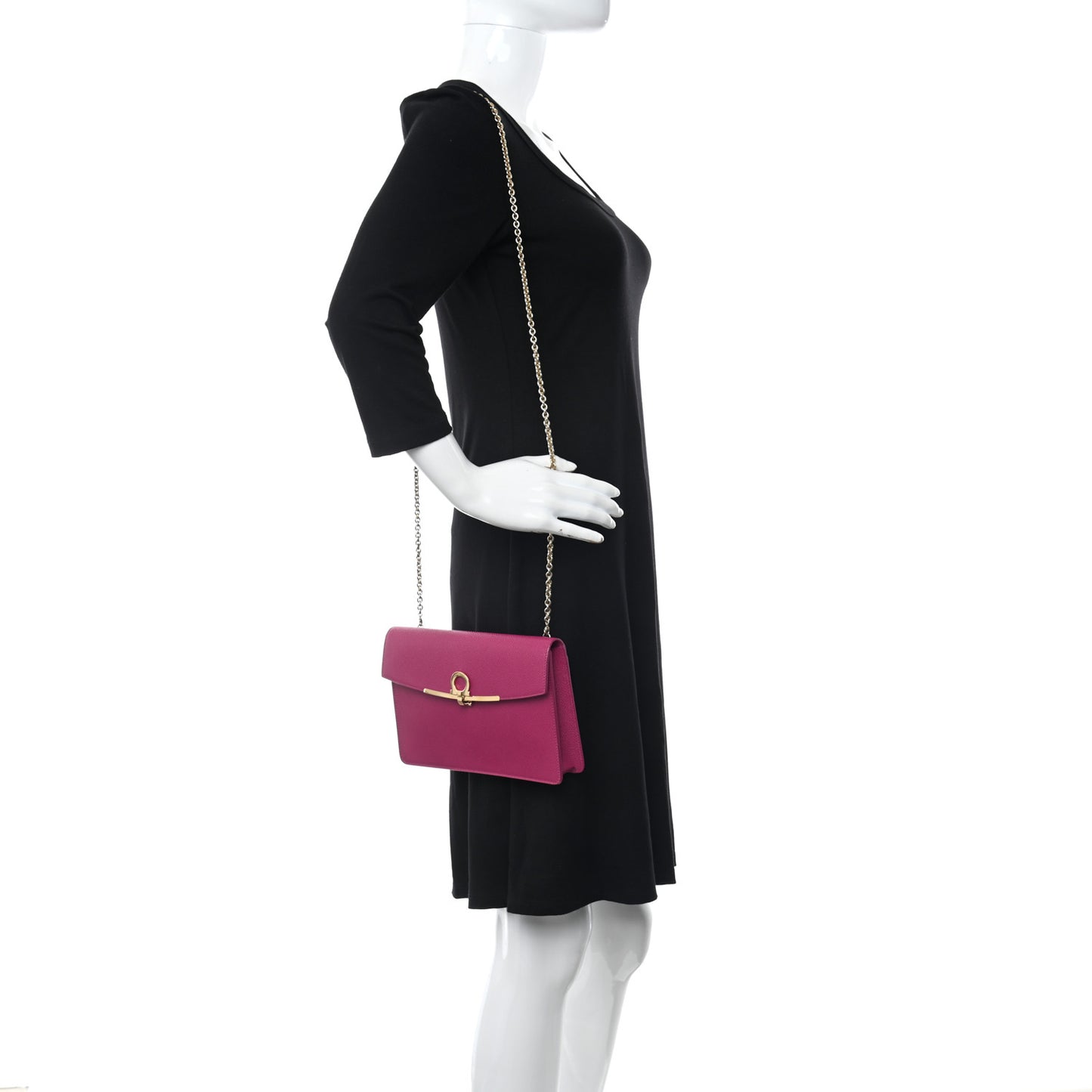 Hammered Calfskin Gancini Mini Bag Pink
