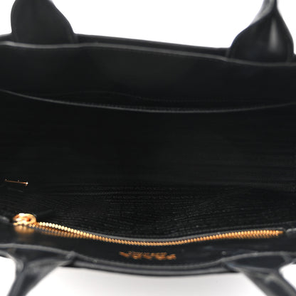 Prada Soft Calfskin Triangolo Symbole Embossed Medium Tote Black 5 of 10