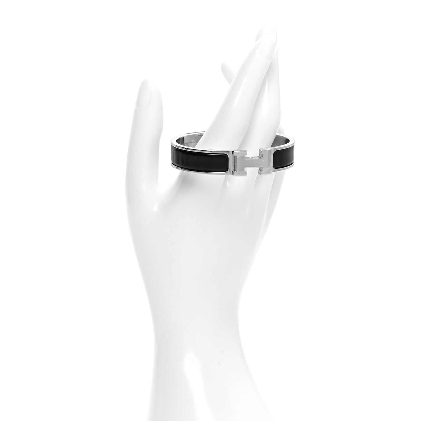 Enamel Narrow Clic Clac H Bracelet PM Black