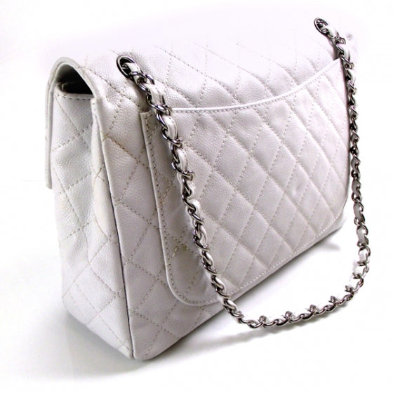 Chanel Caviar Jumbo Flap White 3 of 11