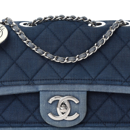 Chanel Denim Quilted Small Medallion Flap Blue 11 of 11